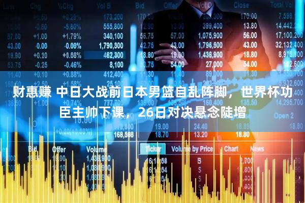 财惠赚 中日大战前日本男篮自乱阵脚，世界杯功臣主帅下课，26日对决悬念陡增